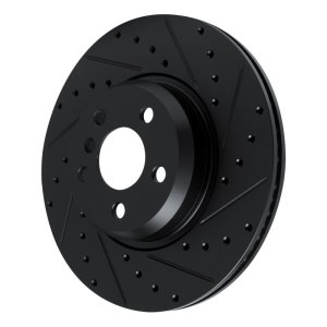 BMW 330I Brake Rotor (1) - Front Right - R1 Concepts - Drilled & Slotted - Black - `18-`25